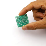 Emerald Carving Square AAA Grade Size 32x34 MM 1 Set Of 3 Pcs Weight 147.35 Cts