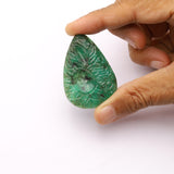 Emerald Pear Carving AAA Grade 1 Pcs Weight 91.30 Cts