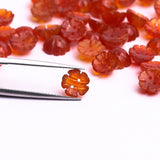 Carnelian Fancy Flower Buttons Center Drilled AAA Grade Size 8 mm 50 Pcs Weight 58 Cts