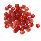 Carnelian Fancy Flower Buttons Center Drilled AAA Grade Size 10 mm 50 Pcs Weight 130 Cts