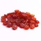 Carnelian Fancy Flower Buttons Center Drilled AAA Grade Size 10 mm 50 Pcs Weight 130 Cts