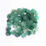 Green Quartz Fancy Flower Buttons Center Drilled AAA Grade Size 10 mm 50 Pcs Weight 116 Cts