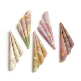 Fancy Jasper Fancy Shape Carving Top Drilled Both Side Polished AAA Grade Size 68x20x7 mm 2 Pcs Weight 116 Cts