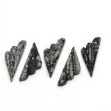 Snowflake Obsidian Fancy Shape Carving Both Side Polished AAA Grade Size 20x68x7 mm 2 Pcs Weight 120 Cts