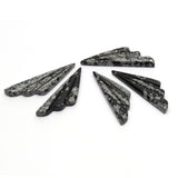 Snowflake Obsidian Fancy Shape Carving Both Side Polished AAA Grade Size 20x68x7 mm 2 Pcs Weight 120 Cts