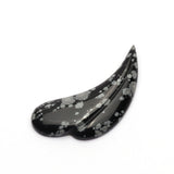 Snowflake Obsidian Fancy Shape Carving Both Side Polished AAA Grade Size 20x60x7 mm 2 Pcs Weight 124 Cts