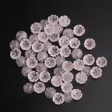 Rose Quartz Fancy Flower Buttons Center Drilled AAA Grade Size 8 mm 50 Pcs Weight 58 Cts