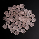 Rose Quartz Fancy Flower Buttons Center Drilled AAA Grade Size 10 mm 50 Pcs Weight 117 Cts