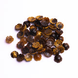 Tiger Eye Fancy Flower Buttons Center Drilled AAA Grade Size 10 mm 50 Pcs Weight 126 Cts