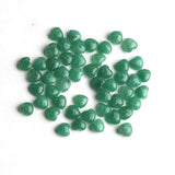 Green Aventurine Heart Double Buff Center Half Drilled Both Side Polished AAA Grade Size 6 mm Lot Of 185 Pcs Weight 162 Cts