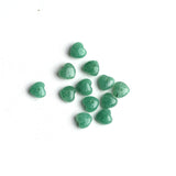 Green Aventurine Heart Double Buff Center Half Drilled Both Side Polished AAA Grade Size 6 mm Lot Of 185 Pcs Weight 162 Cts