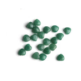 Green Aventurine Heart Double Buff Top Half Drilled Both Side Polished AAA Grade Size 8 mm Lot Of 80 Pcs Weight 180 Cts