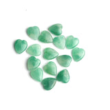 Green Aventurine Heart Double Buff Top Half Drilled Both Side Polished AAA Grade Size 10x12x3.5 mm Lot Of 65 Pcs Weight 206 Cts