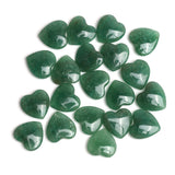 Green Aventurine Heart Double Buff Top Half Drilled Both Side Polished AAA Grade Size 14x14x5 mm 50 Pcs Weight 295 Cts