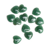 Green Aventurine Heart Double Buff Top Half Drilled Both Side Polished AAA Grade Size 14x14x5 mm 50 Pcs Weight 295 Cts