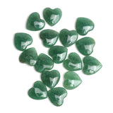 Green Aventurine Heart Double Buff Top Half Drilled Both Side Polished AAA Grade Size 14x14x5 mm 50 Pcs Weight 295 Cts