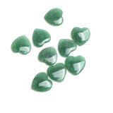 Green Aventurine Heart Double Buff Top Half Drilled Both Side Polished AAA Grade Size 15 mm 40 Pcs Weight 313 Cts