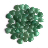 Green Aventurine Heart Double Buff Top Half Drilled Both Side Polished AAA Grade Size 10 mm 50 Pcs Weight 160 Cts