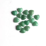 Green Aventurine Heart Double Buff Top Half Drilled Both Side Polished AAA Grade Size 10 mm 50 Pcs Weight 160 Cts