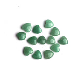 Green Aventurine Heart Double Buff Top Half Drilled Both Side Polished AAA Grade Size 10 mm 50 Pcs Weight 160 Cts