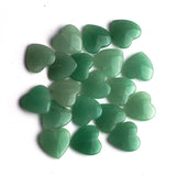 Green Aventurine Heart Double Buff Top Half Drilled Both Side Polished AAA Grade Size 15x15x4.5 mm 40 Pcs Weight 280 Cts