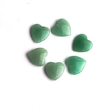 Green Aventurine Heart Double Buff Top Half Drilled Both Side Polished AAA Grade Size 15x15x4.5 mm 40 Pcs Weight 280 Cts