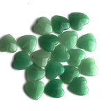 Green Aventurine Heart Double Buff Top Half Drilled Both Side Polished AAA Grade Size 15x15x4.5 mm 40 Pcs Weight 280 Cts