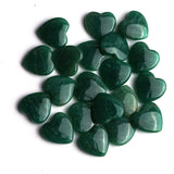 Green Aventurine Heart Double Buff Top Half Drilled Both Side Polished AAA Grade Size 16x16x5 mm Lot Of 49 Pcs Weight 432 Cts