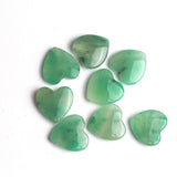 Green Aventurine Heart Double Buff Top Half Drilled Both Side Polished AAA Grade Size 18x18x5 mm Lot Of 15 Pcs Weight 167 Cts