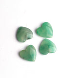 Green Aventurine Heart Double Buff Top Half Drilled Both Side Polished AAA Grade Size 18x18x5 mm Lot Of 15 Pcs Weight 167 Cts