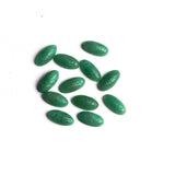 Green Aventurine Oval Cabochon Scamb Carved AAA Grade Both Side Polished Size 7x14x4.5 mm 50 Pcs Weight 154 Cts