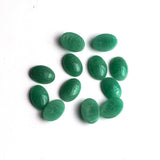 Green Aventurine Oval Cabochon Scamb Carved AAA Grade Both Side Polished Size 10x14 mm 40 Pcs Weight 220 Cts