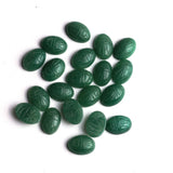 Green Aventurine Oval Cabochon Scamb Carved AAA Grade Both Side Polished Size 10x14 mm 40 Pcs Weight 220 Cts