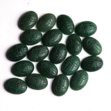 Green Aventurine Oval Cabochon Scamb Carved AAA Grade Both Side Polished Size 13x18x5.5 mm 20 Pcs Weight 183 Cts