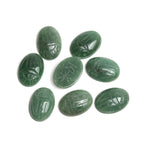 Green Aventurine Oval Cabochon Scamb Carved AAA Grade Both Side Polished Size 13x18x5.5 mm 20 Pcs Weight 179 Cts