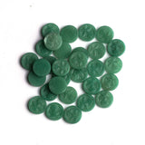 Green Aventurine Round Carved Both Side Polished AAA Grade Size 11 MM 50 Pcs Weight 155 Cts