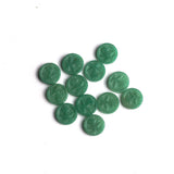 Green Aventurine Round Carved Both Side Polished AAA Grade Size 11 MM 50 Pcs Weight 155 Cts