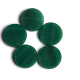 Green Aventurine Round Disc Top Half Drilled Both Side Polished AAA Grade Size 30x30x5 MM Lot Of 5 Pcs Weight 242 Cts