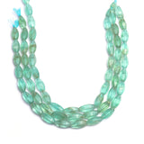 Green Fluorite Faceted Rice Beads AAA Grade Size- 9x21 MM Length-16 Inch 1 Strand Weight 318 Cts