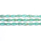 Green Fluorite Faceted Rice Beads AAA Grade Size- 9x21 MM Length-16 Inch 1 Strand Weight 318 Cts