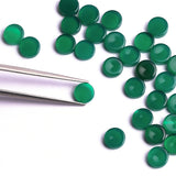 Green Onyx Round Flat Top Straight Side (FTSS) Both Side Polished AAA Grade Size 6 MM Lot Of 220 Pcs Weight 154 Cts