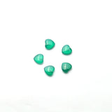 Green Onyx Heart Double Buff Top Half Drilled AAA Grade Size 8 MM Lot Of 160 Pcs Weight 204 Cts