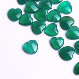 Green Onyx Heart Double Buff Top Half Drilled AAA Grade Size 12 MM 20 Pcs Weight 82 Cts