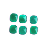 Green Onyx Cushion Single Bevel Buff Top (SBBT) Both Side Polished AAA Grade Size 14x12 mm 20 Pcs Weight 72 Cts