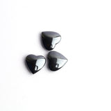 Hematite Double Buff Heart Top Half Drilled AAA Grade Both Side Polished Size 15 mm 10 Pcs Weight 162 Cts