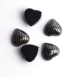 Hematite Fluted Heart Back Half Drilled AAA Grade Both Side Polished Size 20 mm 10 Pcs Weight 370 Cts