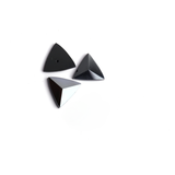 Hematite Triangle Faceted Back Half Drilled AAA Grade Both Side Polished Size 15 mm 30 Pcs Weight 264 Cts