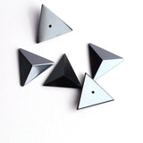 Hematite Triangle Faceted Back Half Drilled AAA Grade Both Side Polished Size 20 mm 20 Pcs Weight 260 Cts