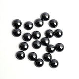 Hematite Round Cabochon Back Half Drilled AAA Grade Both Side Polished Size 8 mm 100 Pcs Weight 320 Cts