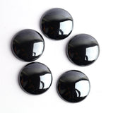 Hematite Round Single Bevel Buff Top (SBBT) AAA Grade Both Side Polished Size 25 mm 5 Pcs Weight 257 Cts